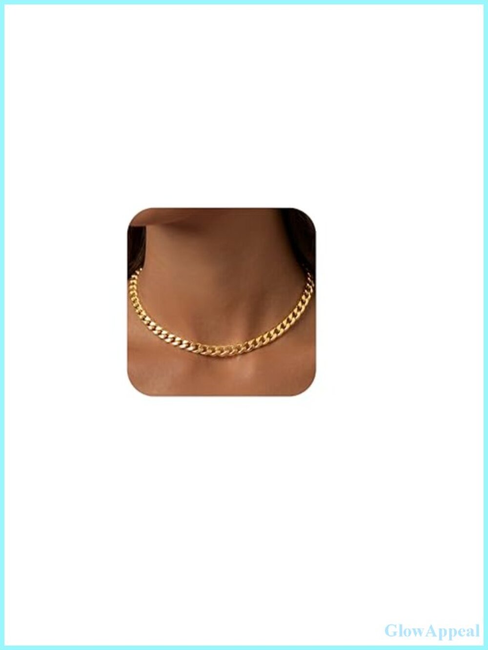 14k Gold Plated Cuban Link Chain Necklace Waterproof Stainless Steel